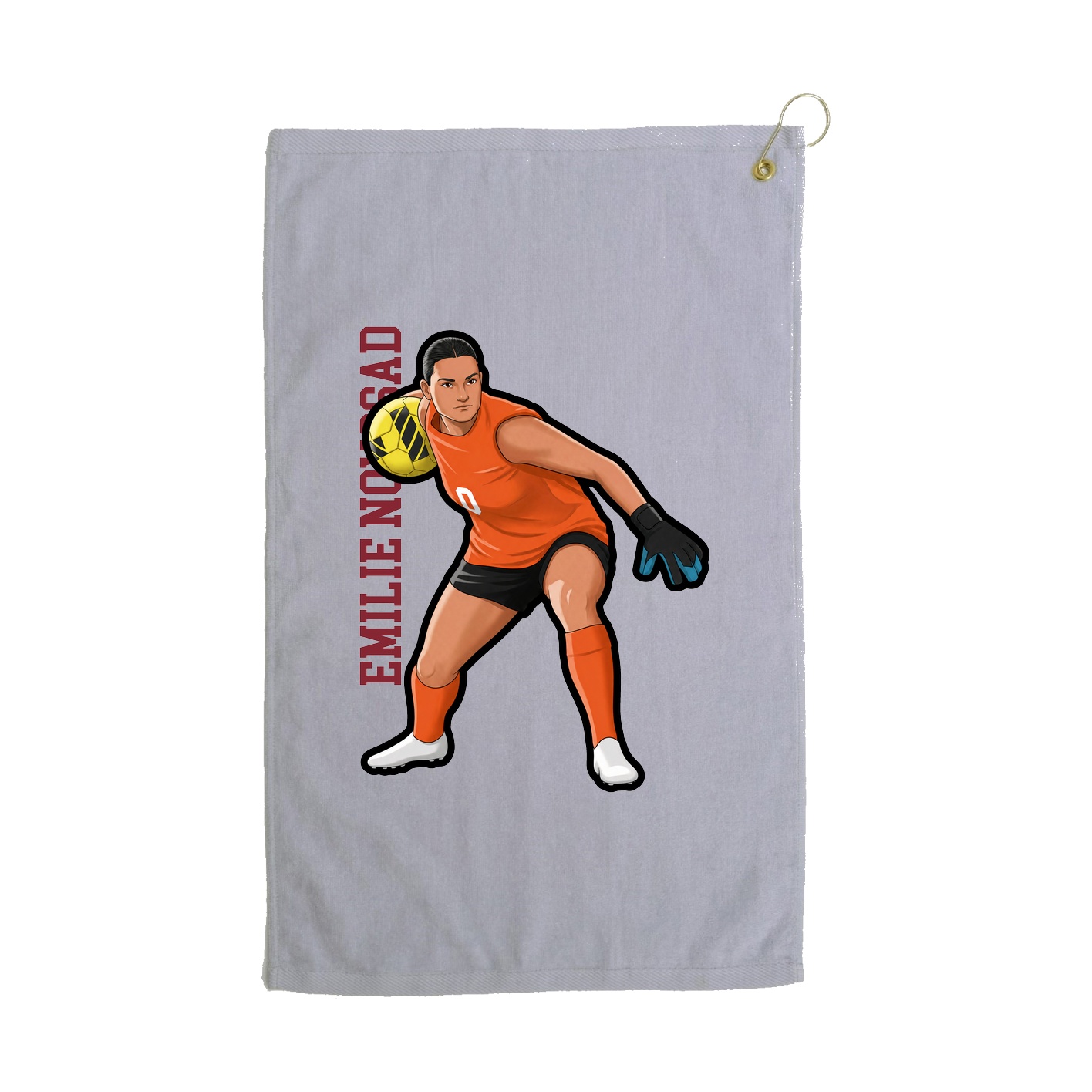 Golf Towel — Name Vertical in Grey