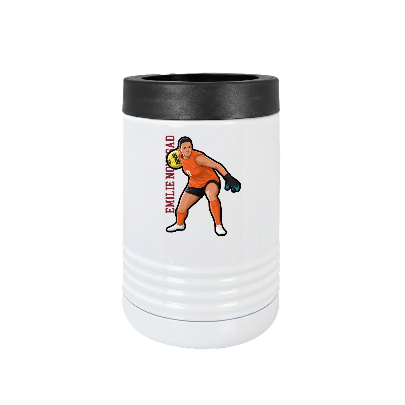 Beverage Holder — Name Vertical in White
