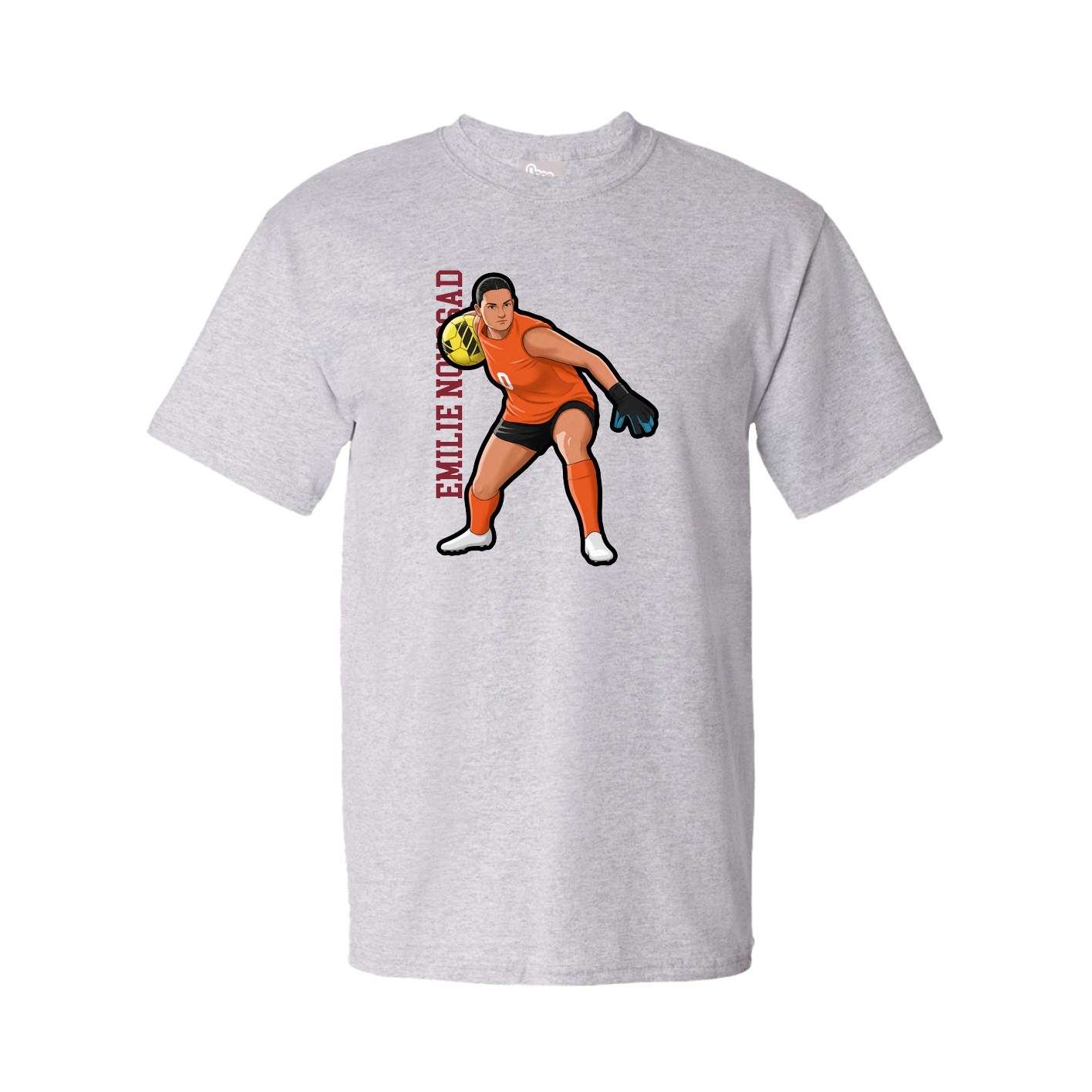 Youth Tee — Name Vertical in Grey