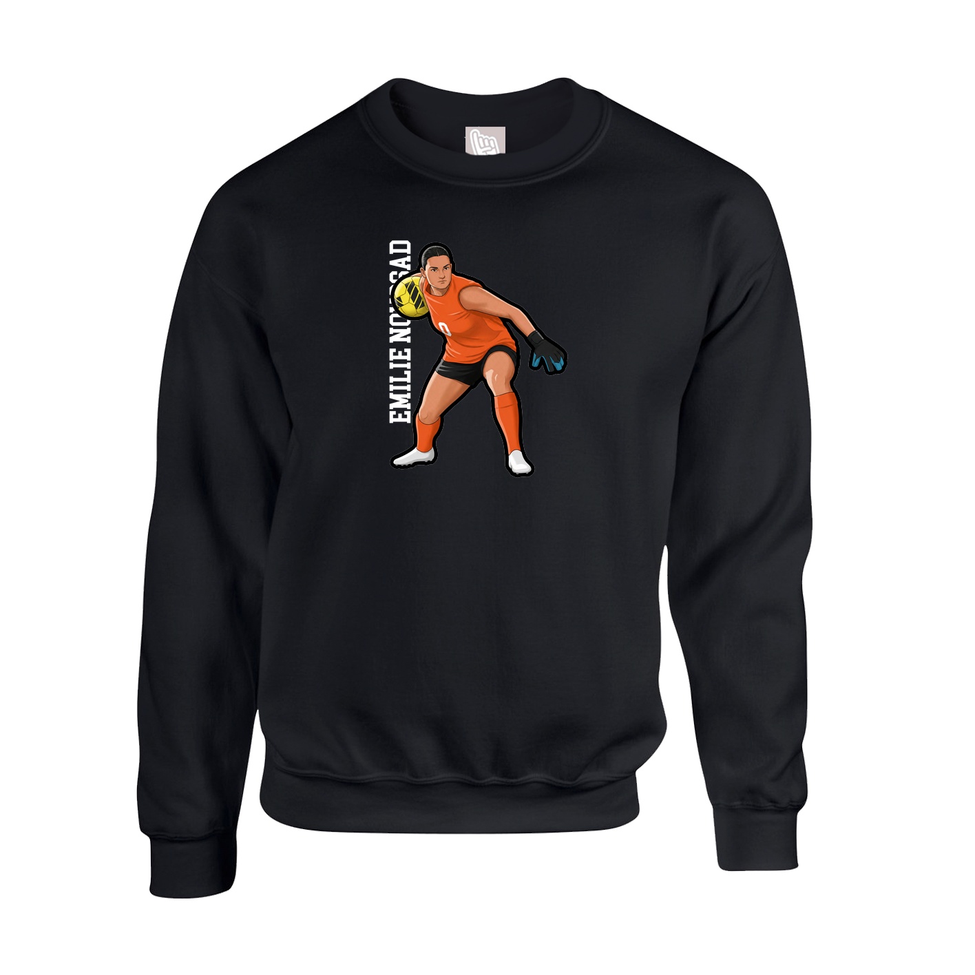 Fleece Crew — Name Vertical in Black