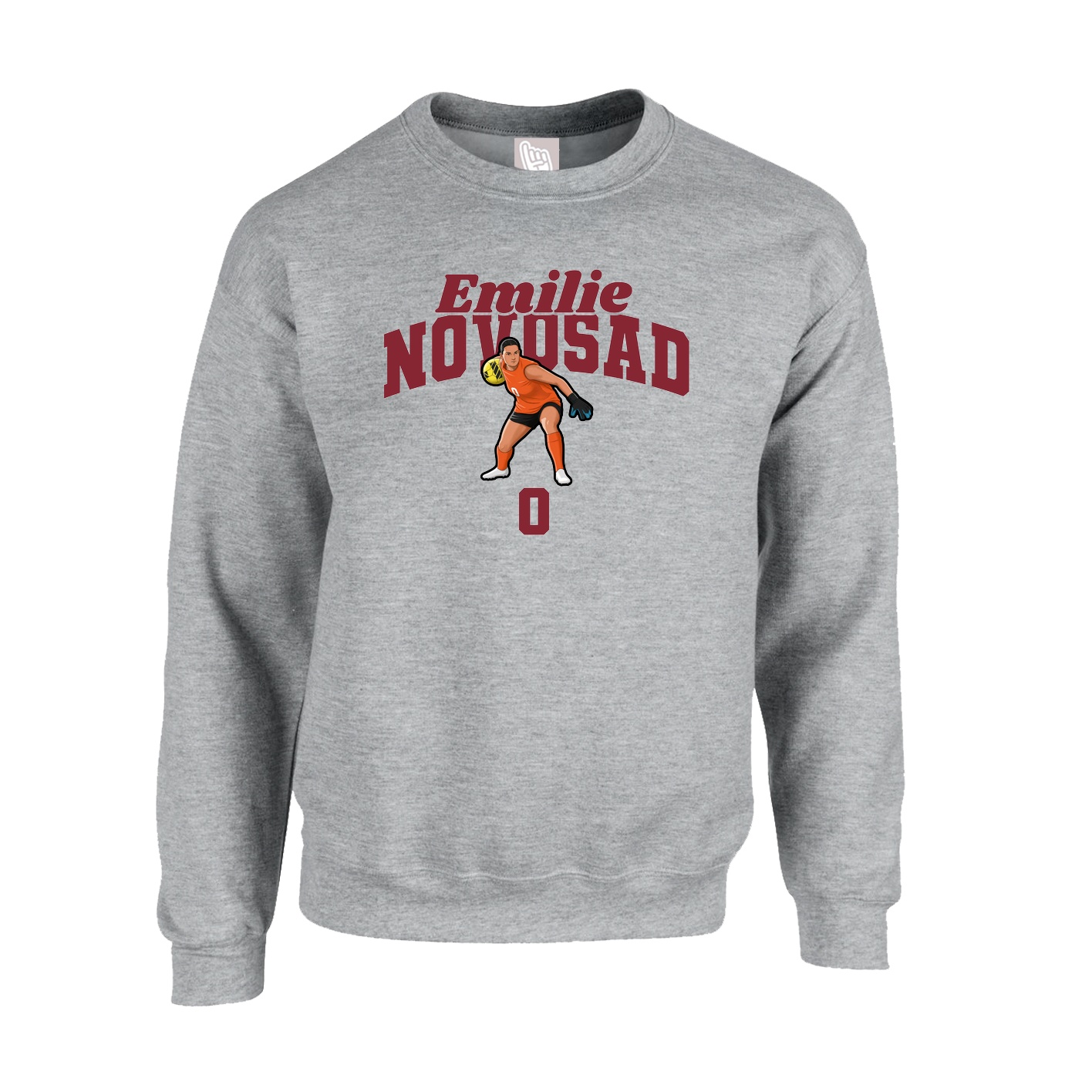 Fleece Crew — Signature Arch in Grey