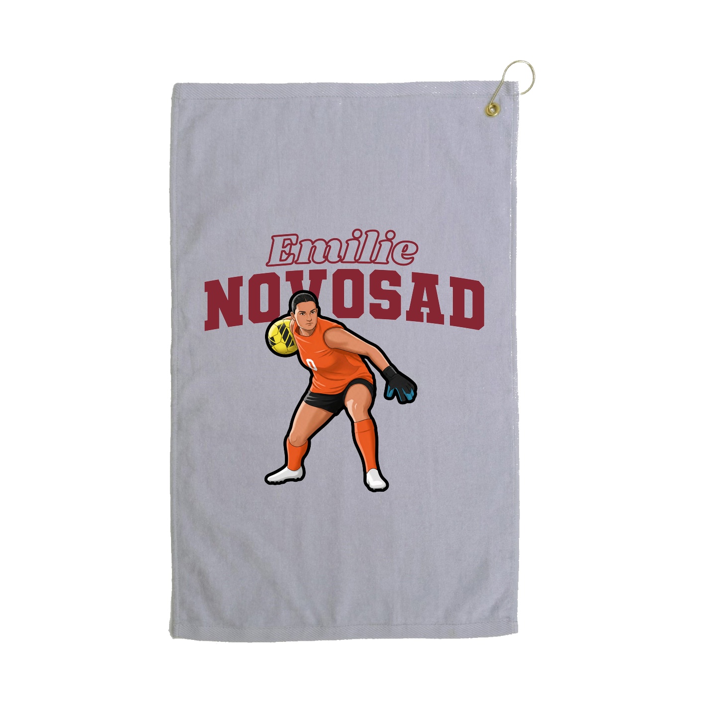 Golf Towel — Name Arch in Grey