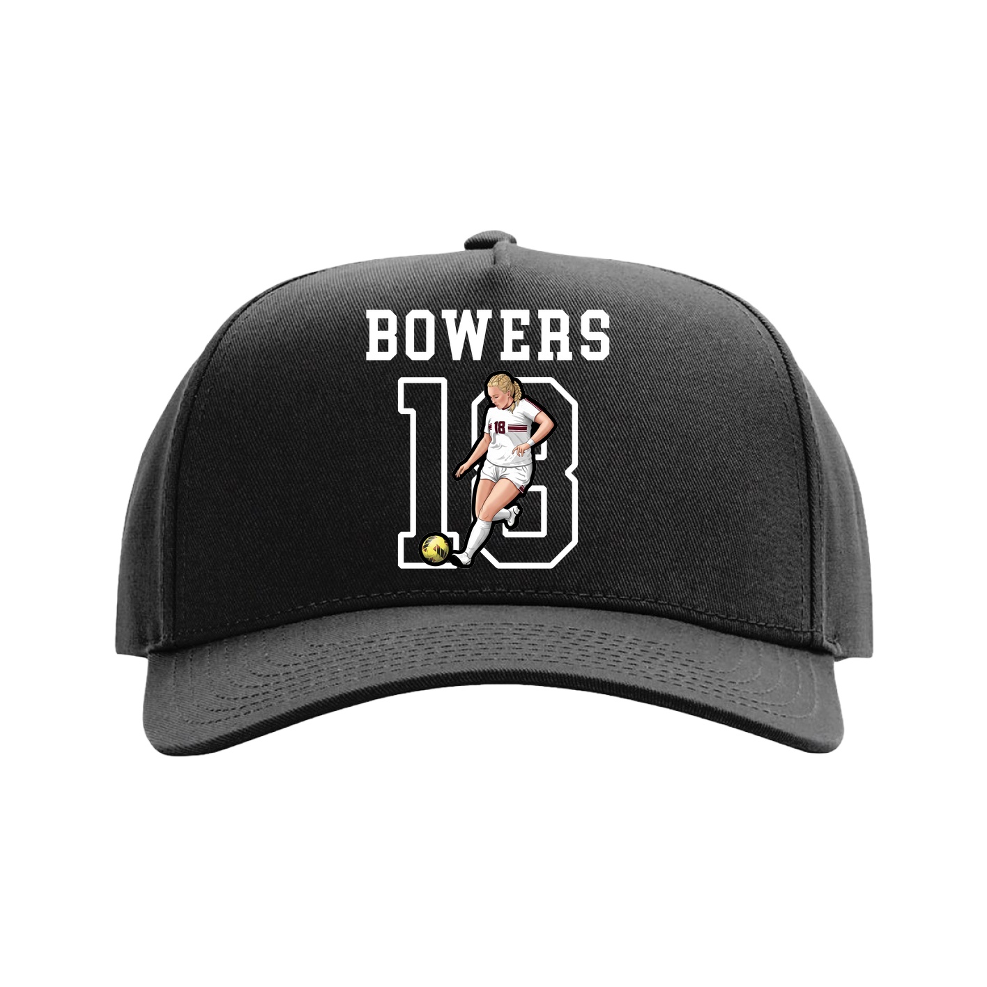 Full Fabric Five-Panel Champ Cap — Shirsey in Black