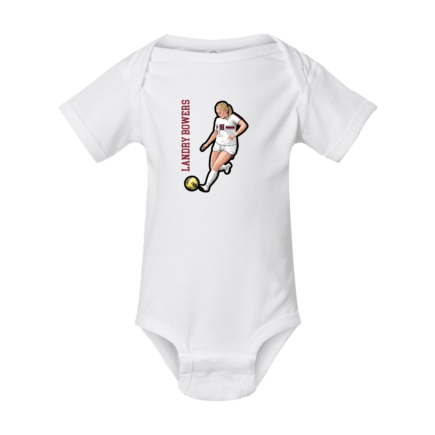 Baby Onesie — Name Vertical in White