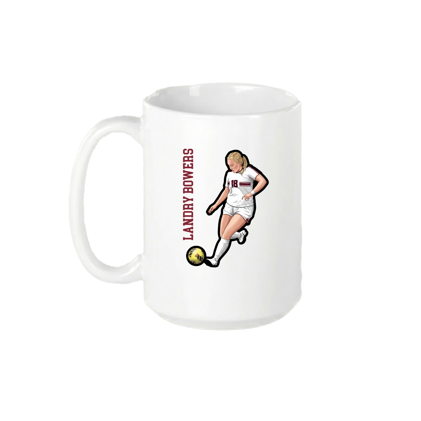 15oz Coffee Mug — Name Vertical in White