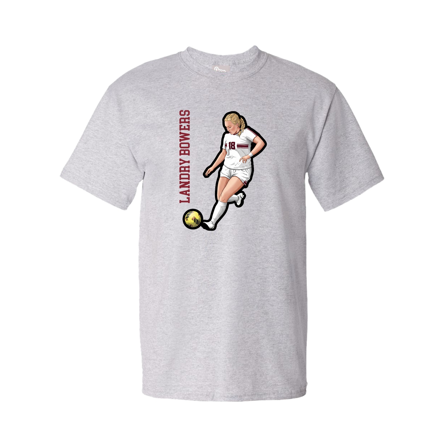 Tee — Name Vertical in Grey