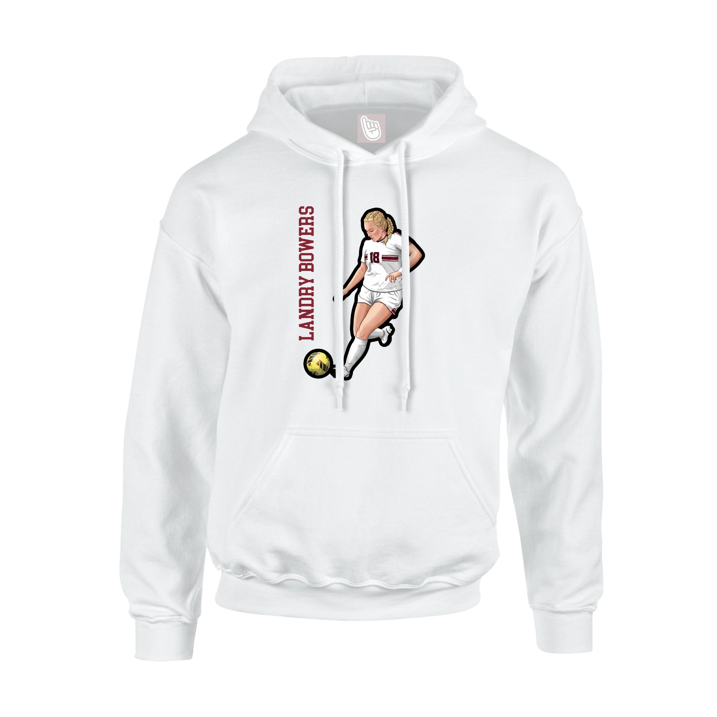 Youth Hoodie — Name Vertical in White