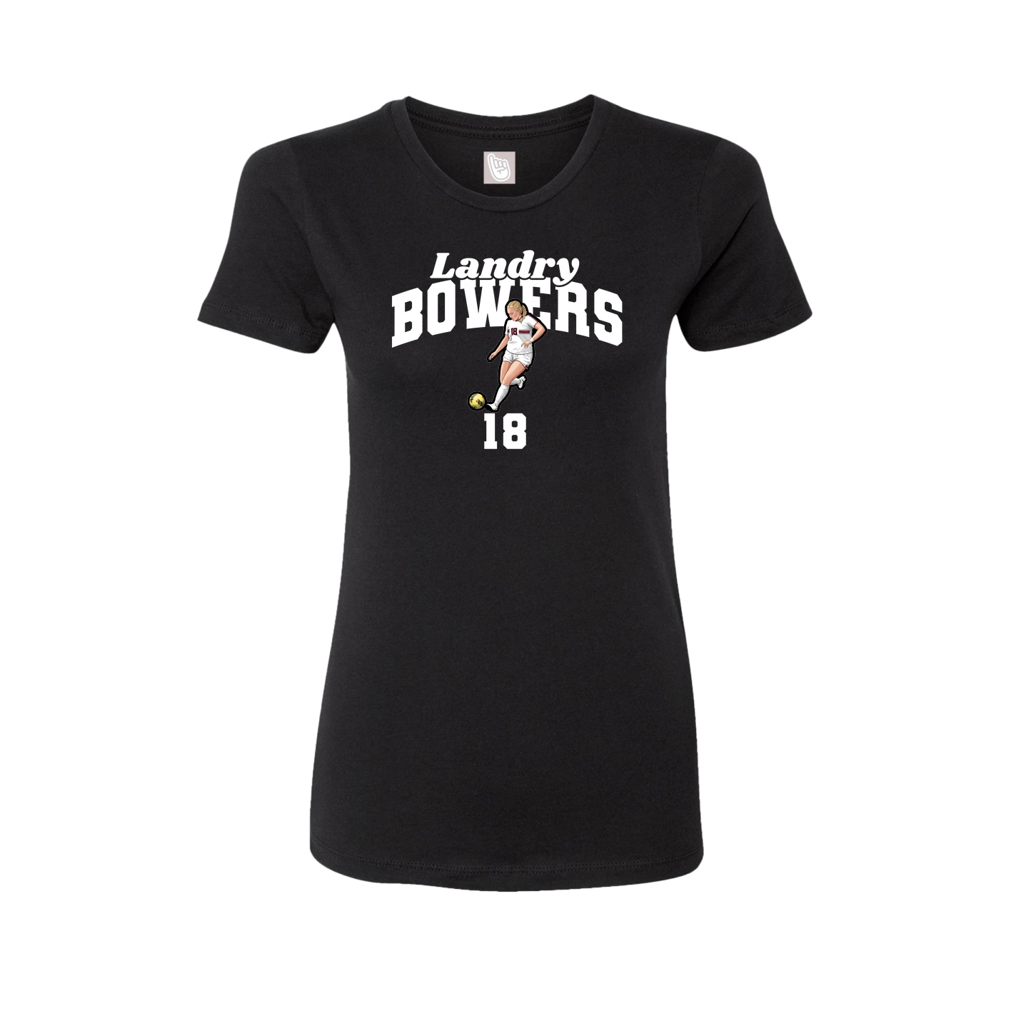 Fitted Women's Tee — Signature Arch in Black