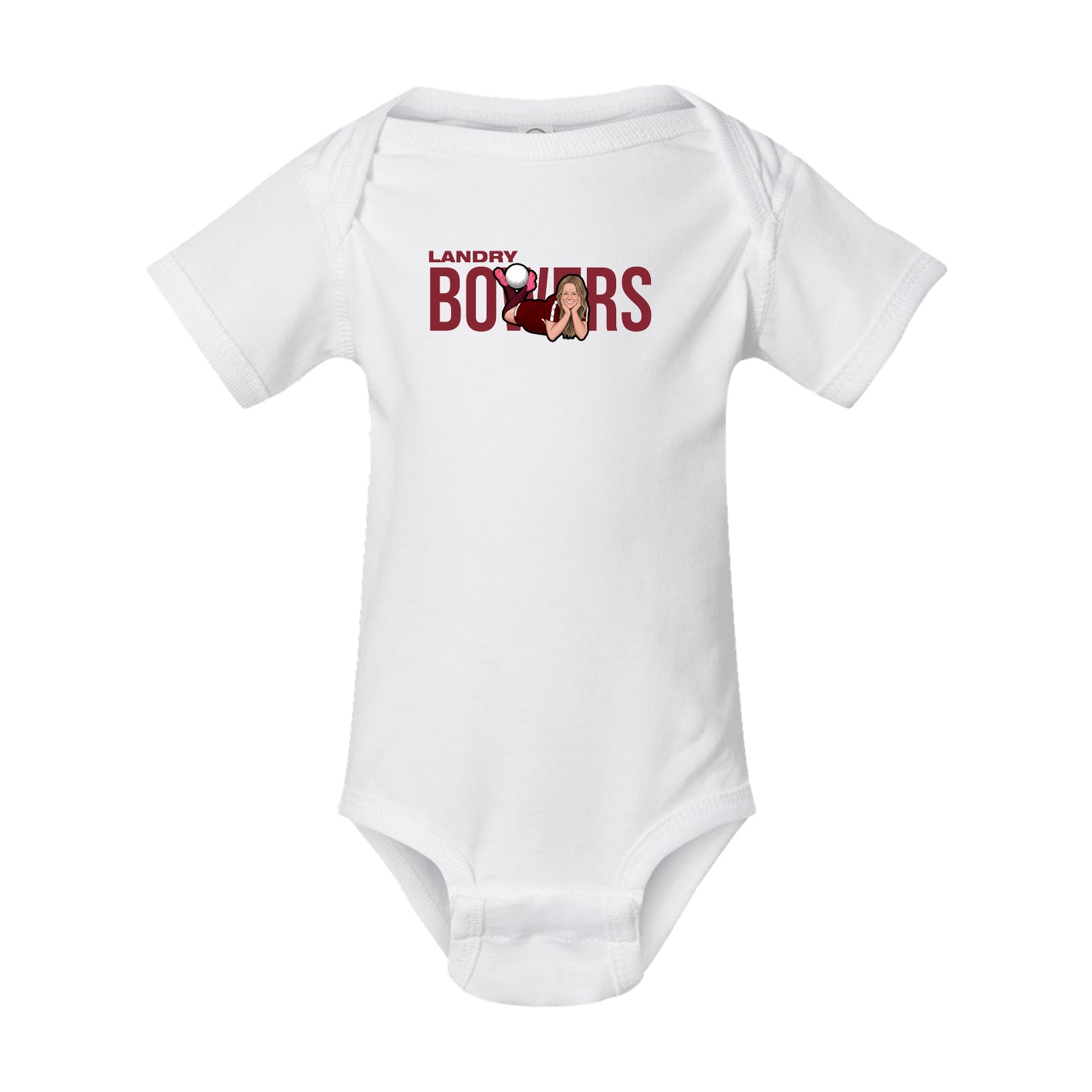 Baby Onesie — Player Name in White