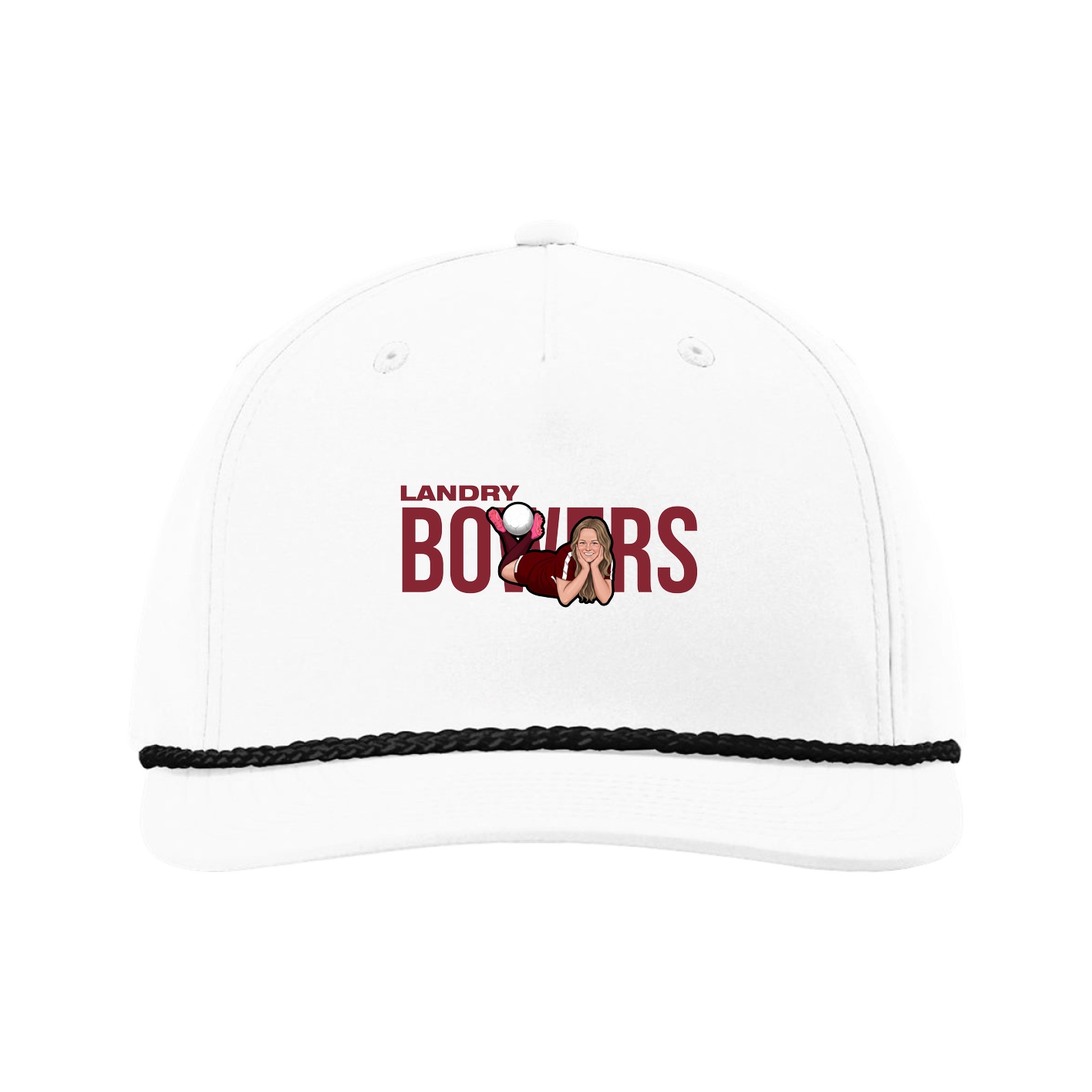 Five-Panel Classic Rope Cap — Player Name in White
