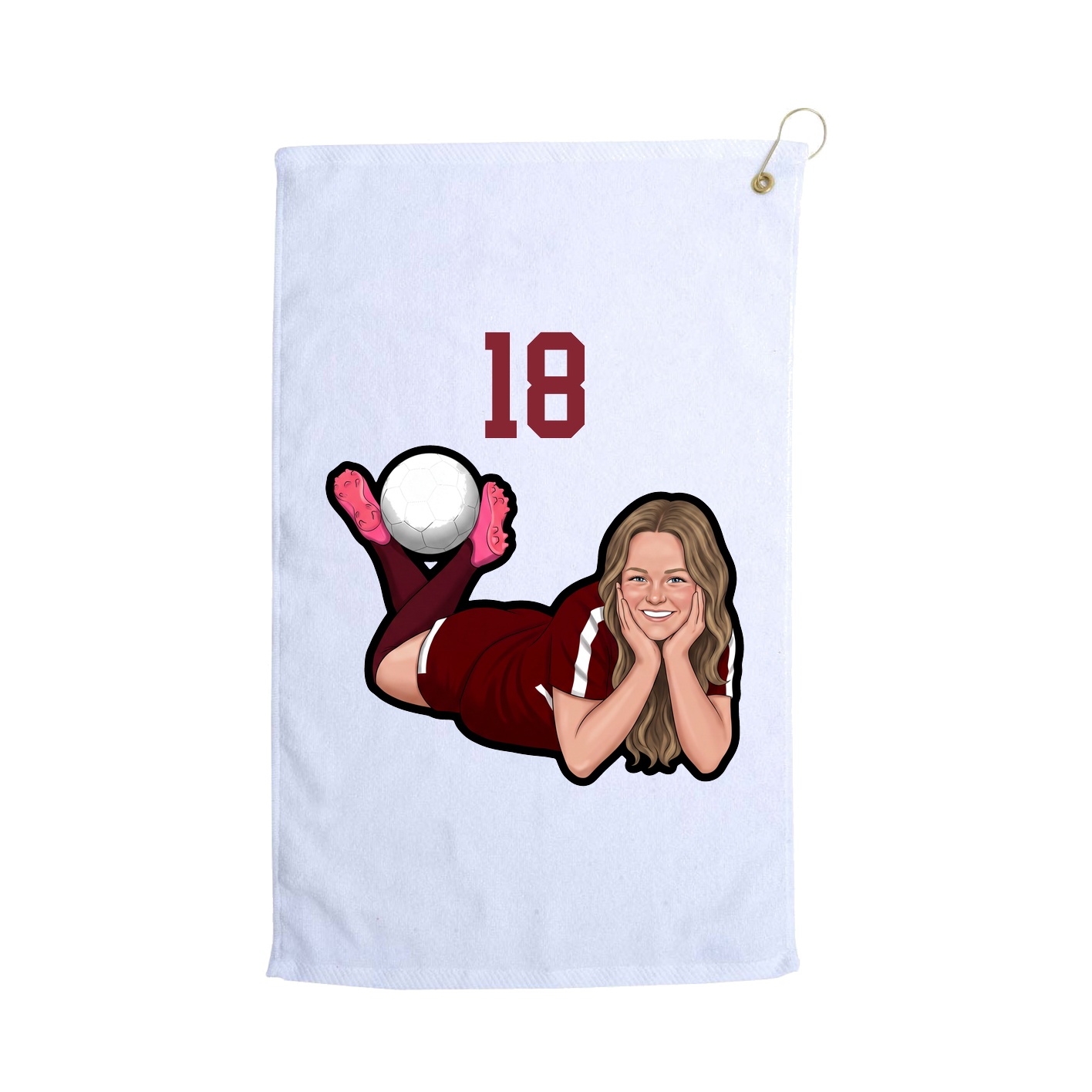Golf Towel — Number Top in White