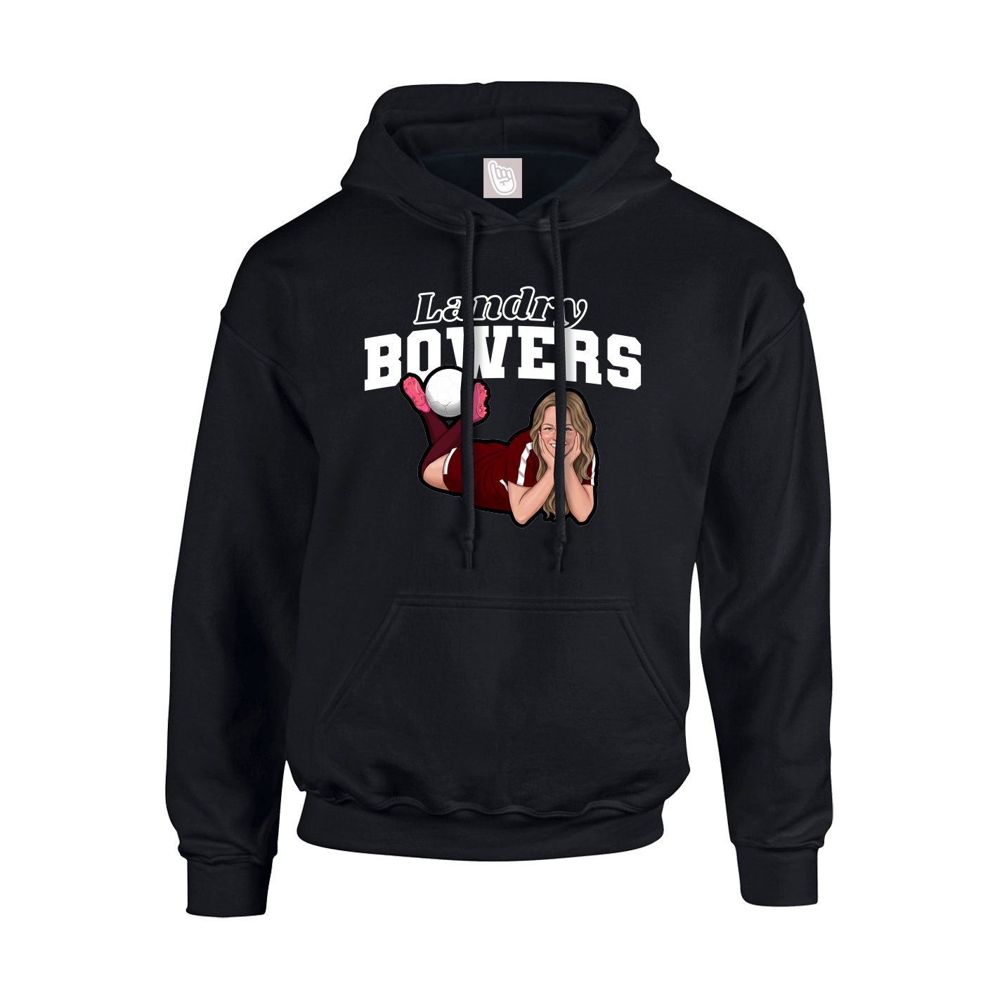 Youth Hoodie — Name Arch in Black