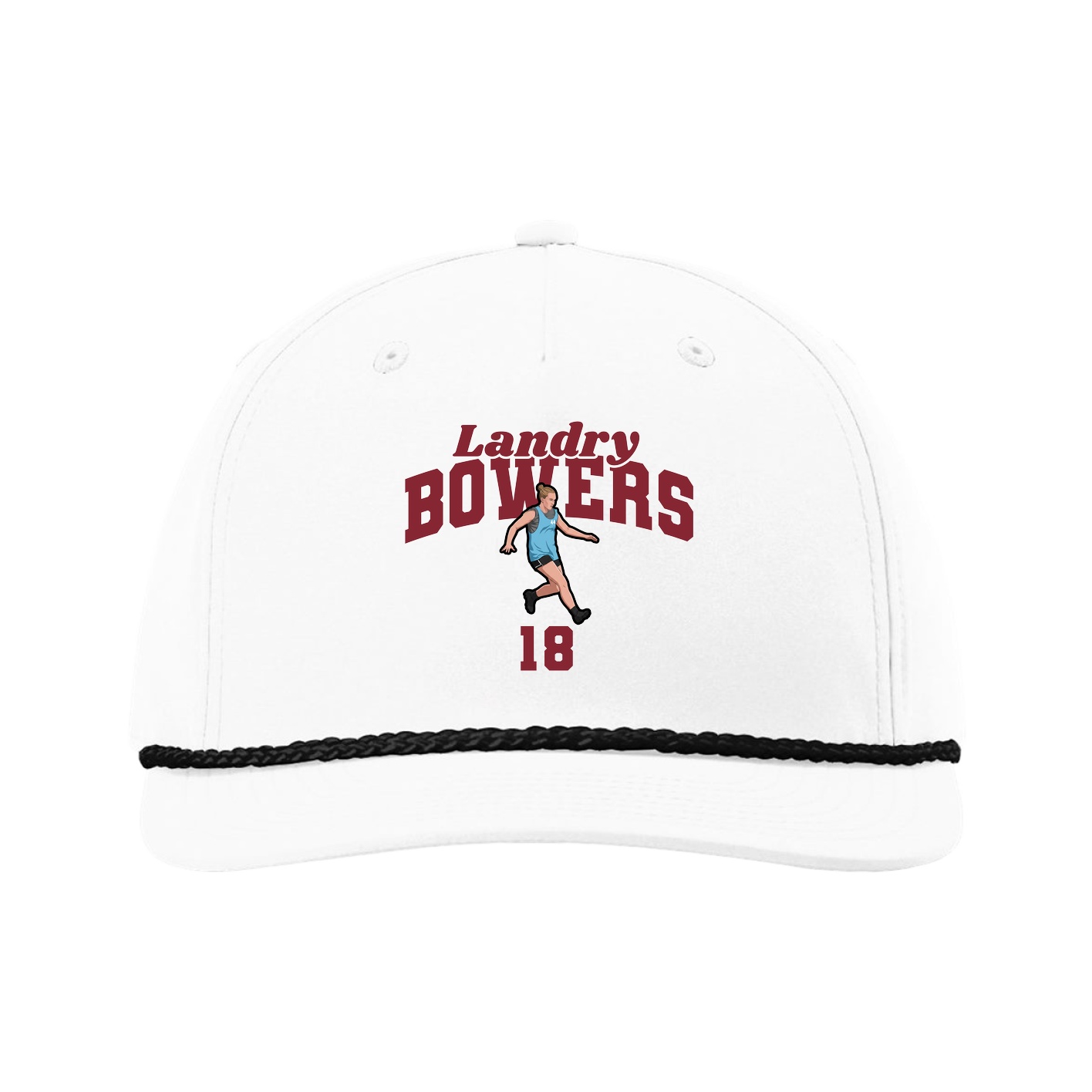 Five-Panel Classic Rope Cap — Signature Arch in White