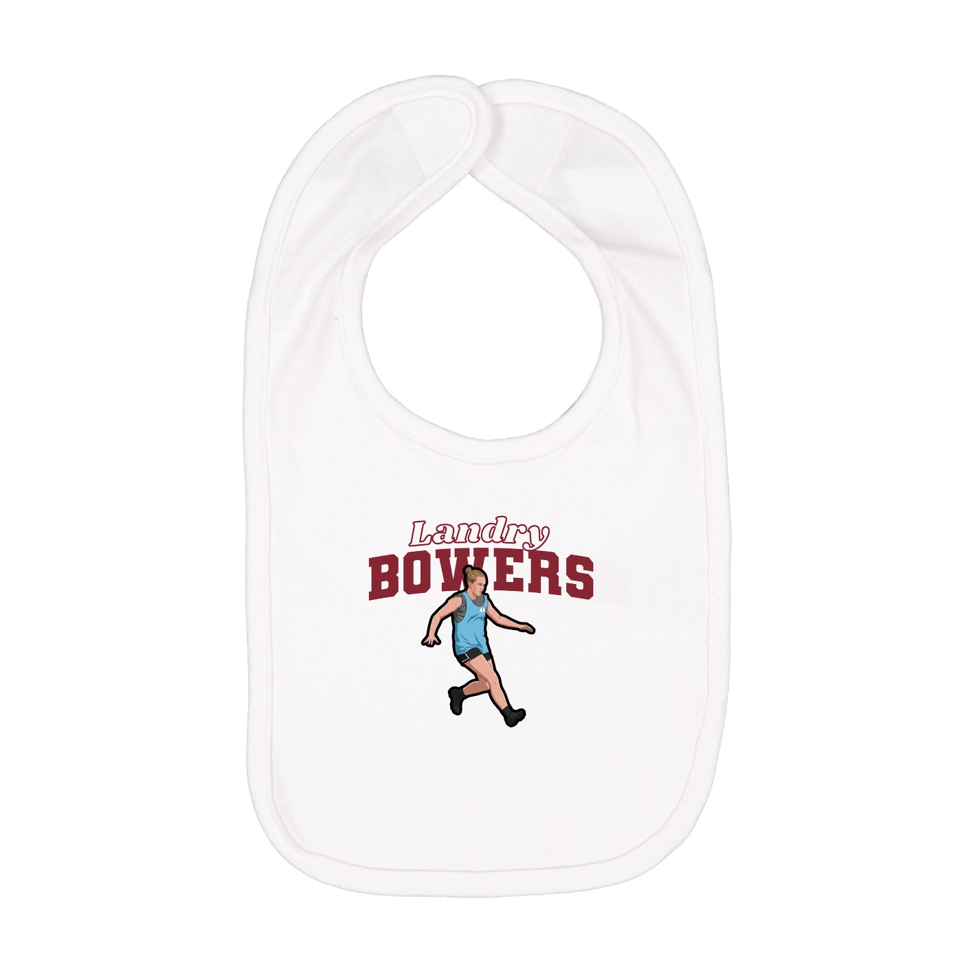Infant Bib — Name Arch in White
