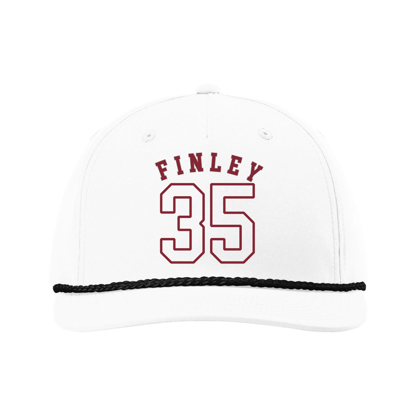 Five-Panel Classic Rope Cap — Shirsey Arch in White