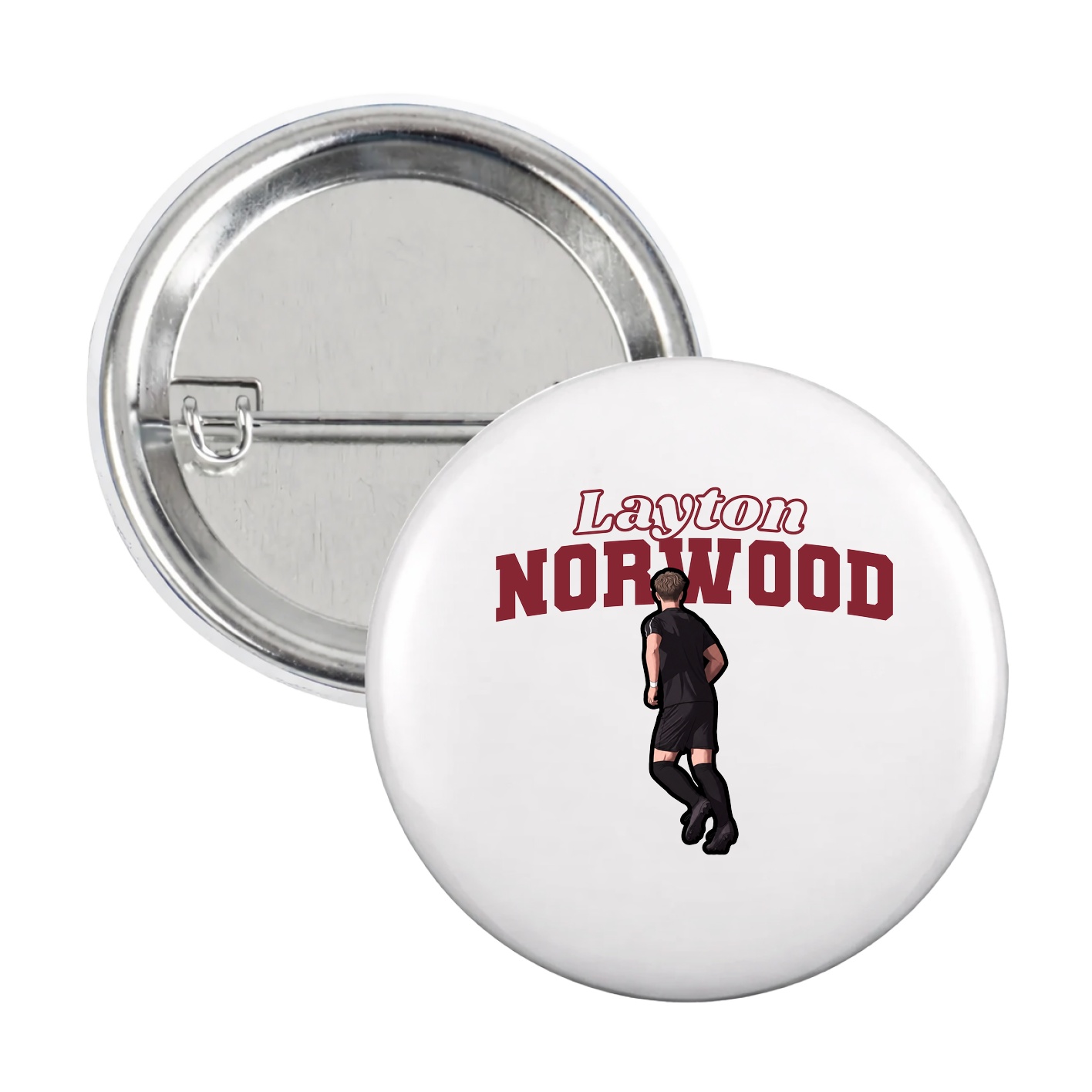 Game Day Button — Name Arch in White