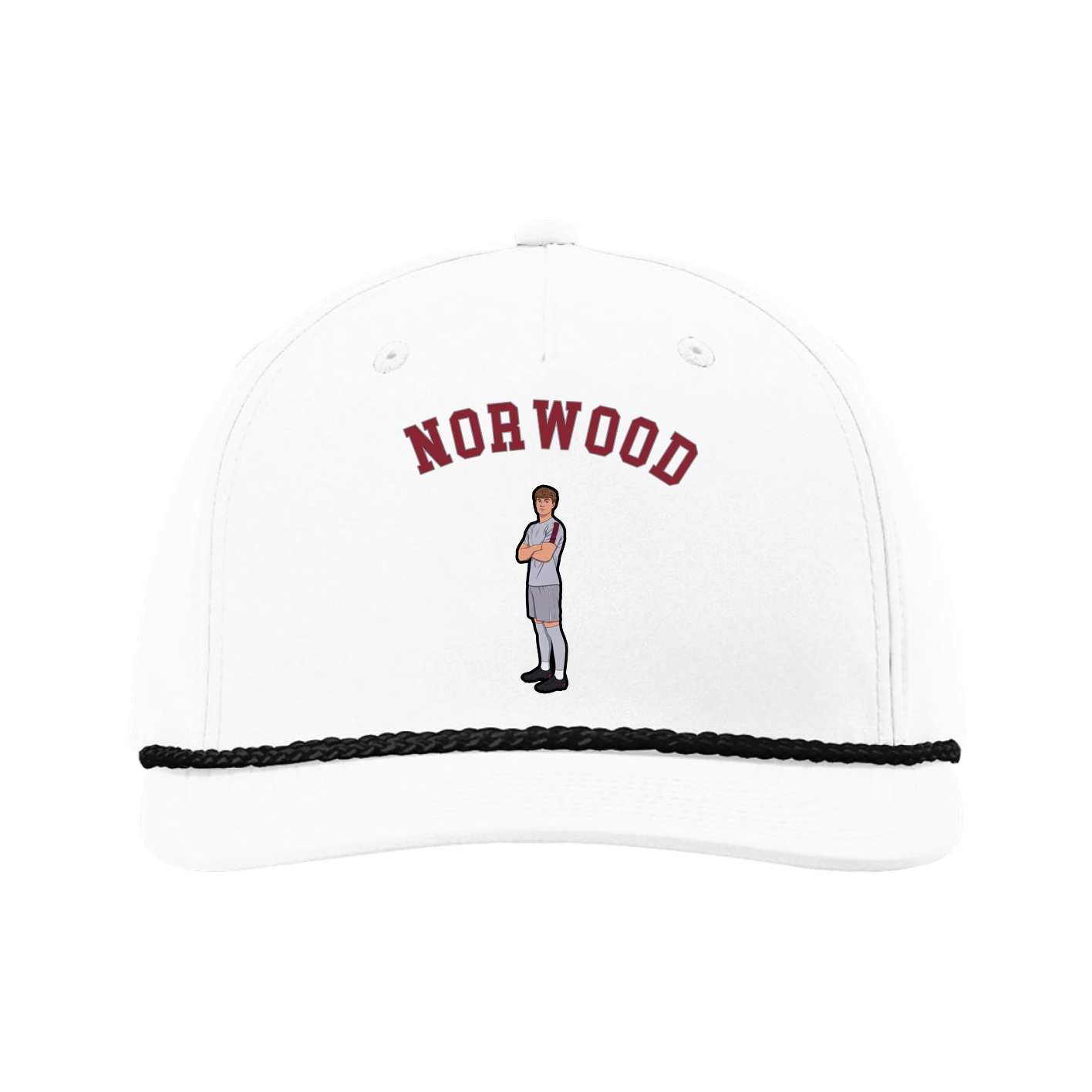 Five-Panel Classic Rope Cap — Shirsey Arch in White