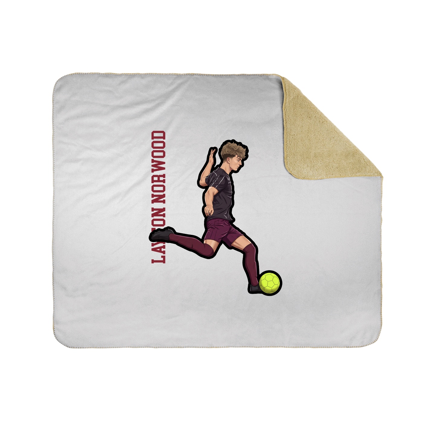 Throw Blanket — Name Vertical in White