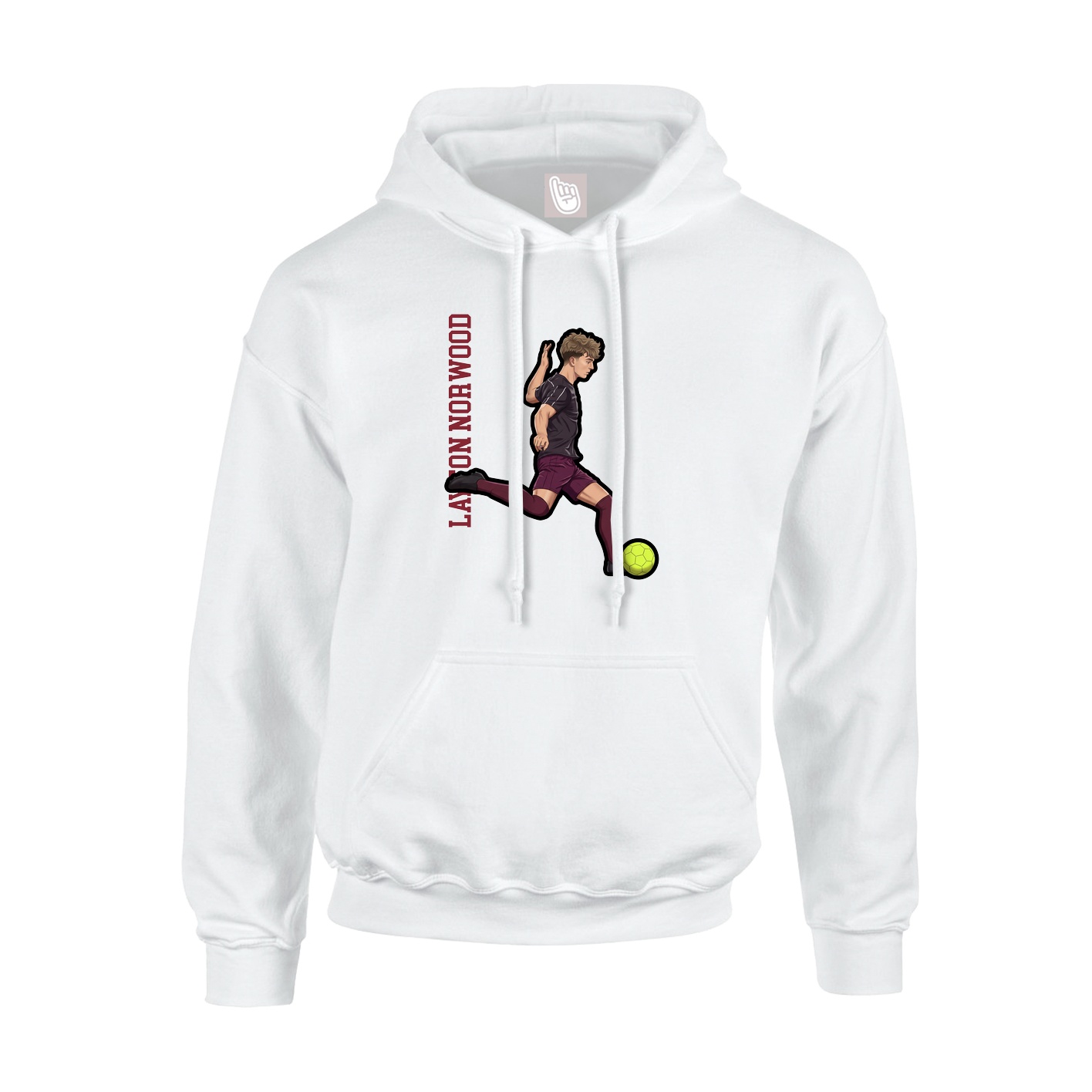 Youth Hoodie — Name Vertical in White