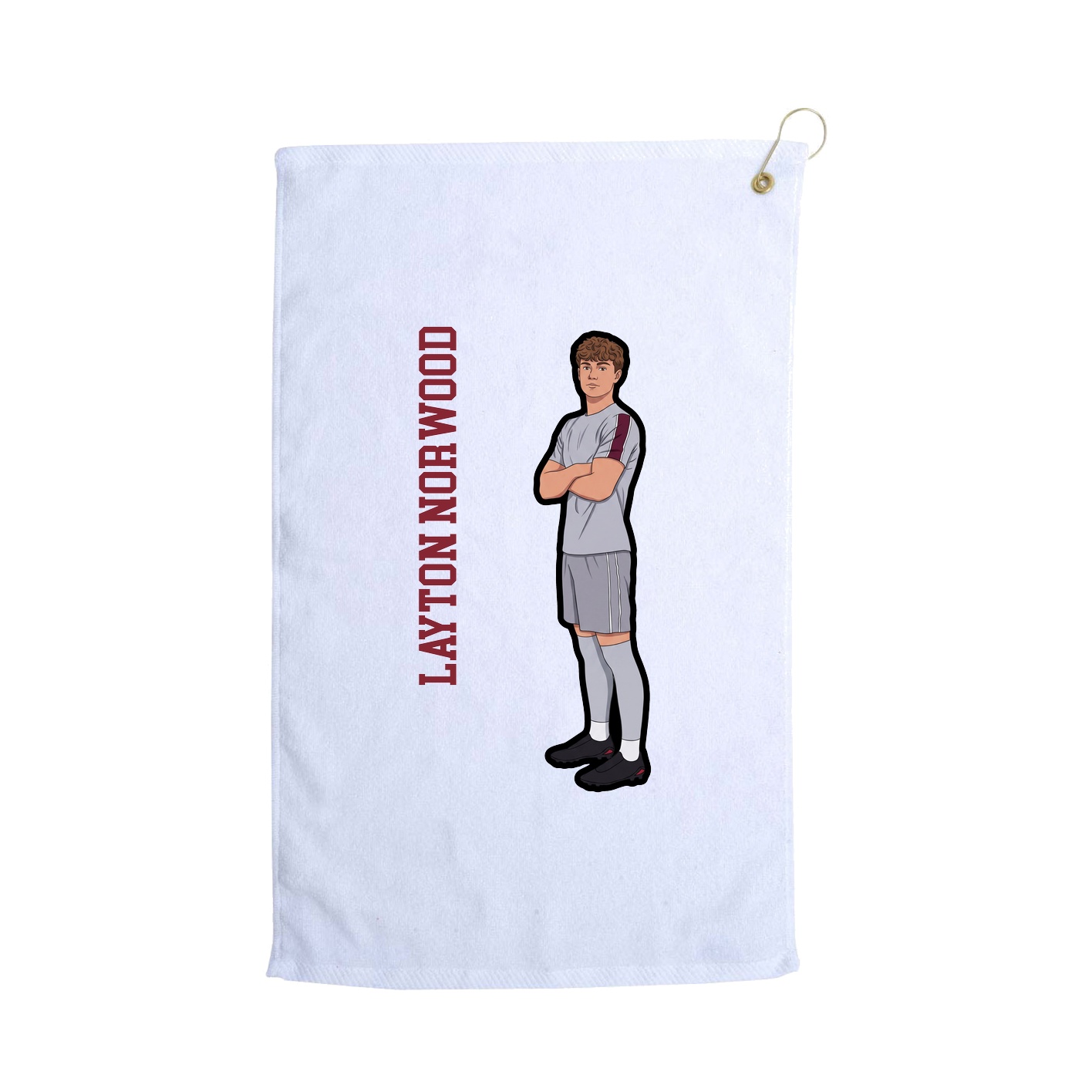 Golf Towel — Name Vertical in White