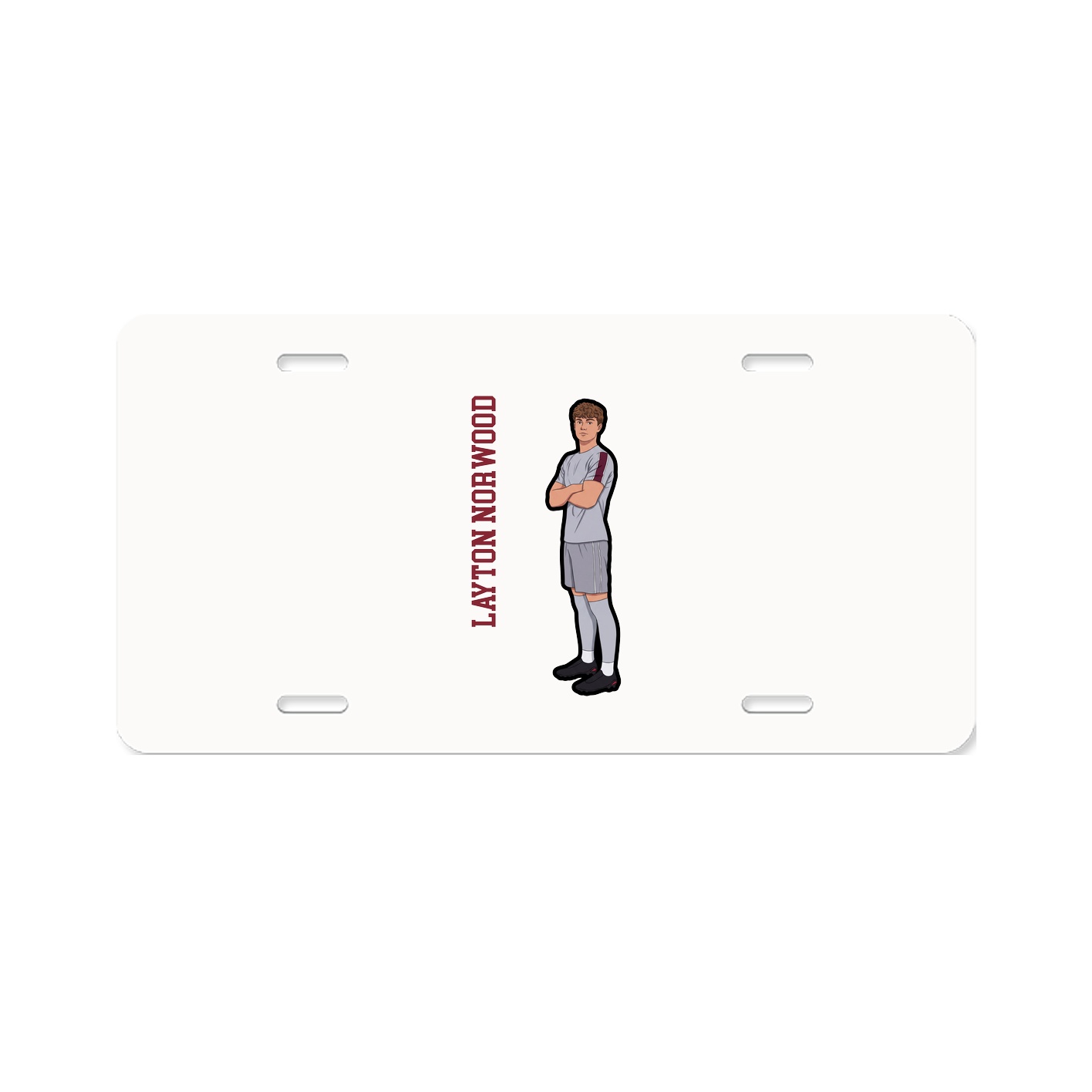 License Plate — Name Vertical in Classic