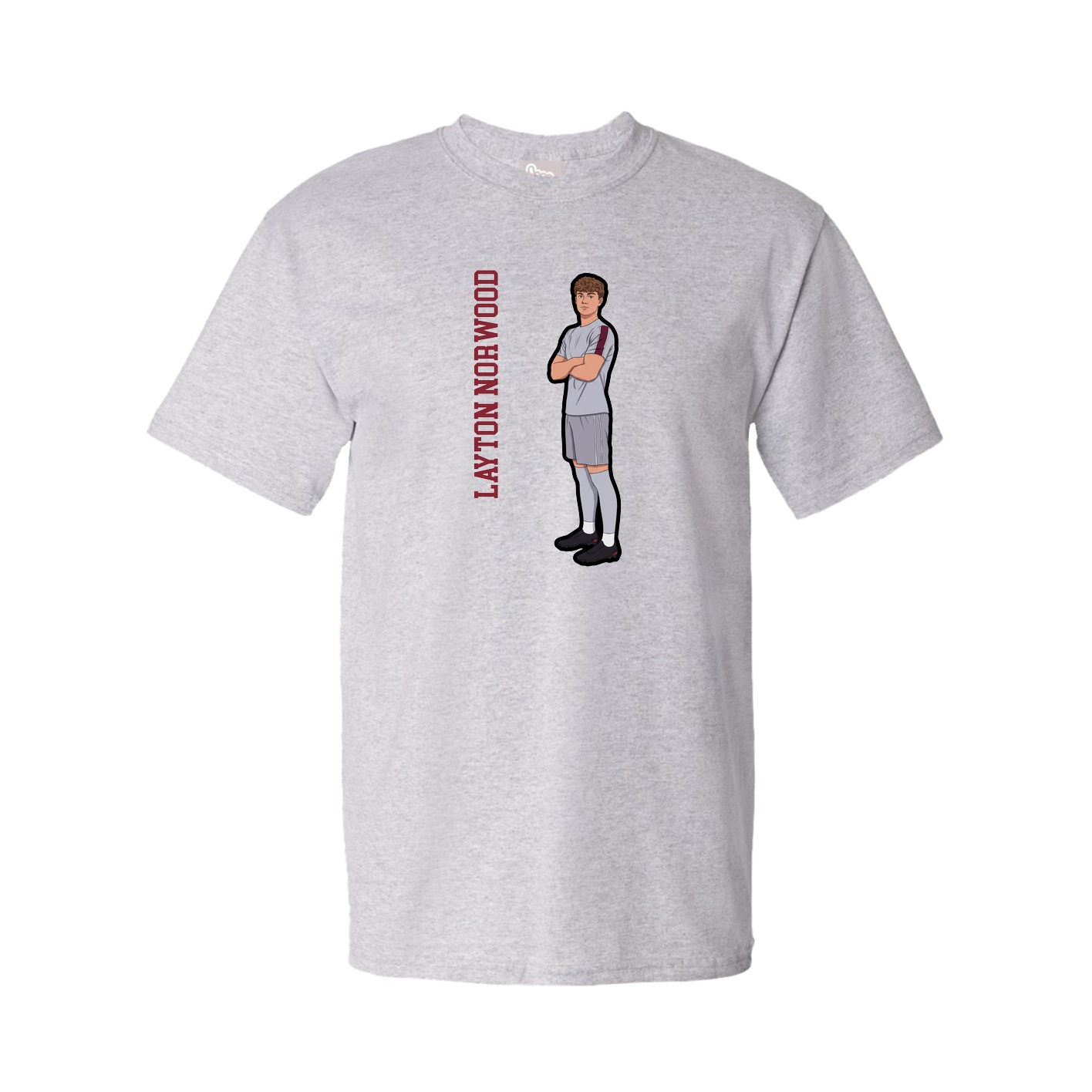 Tee — Name Vertical in Grey