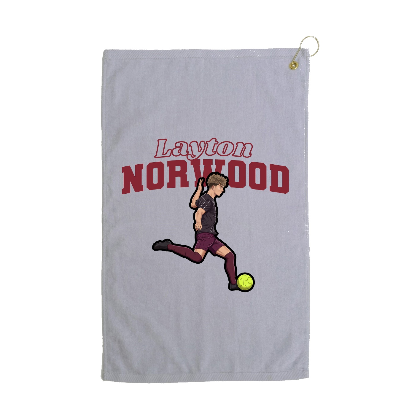 Golf Towel — Name Arch in Grey