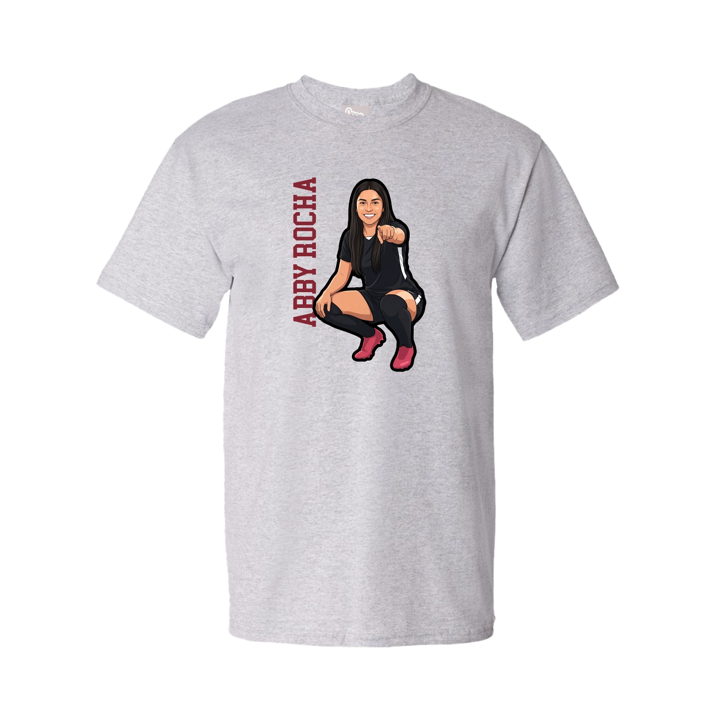 Tee — Name Vertical in Grey