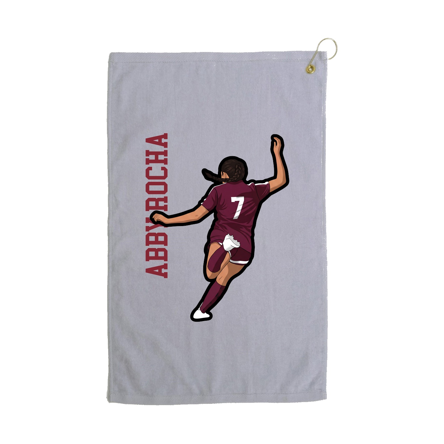 Golf Towel — Name Vertical in Grey