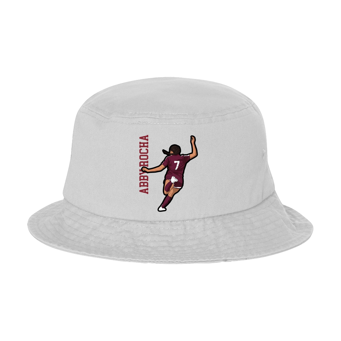Bucket Cap — Name Vertical in White