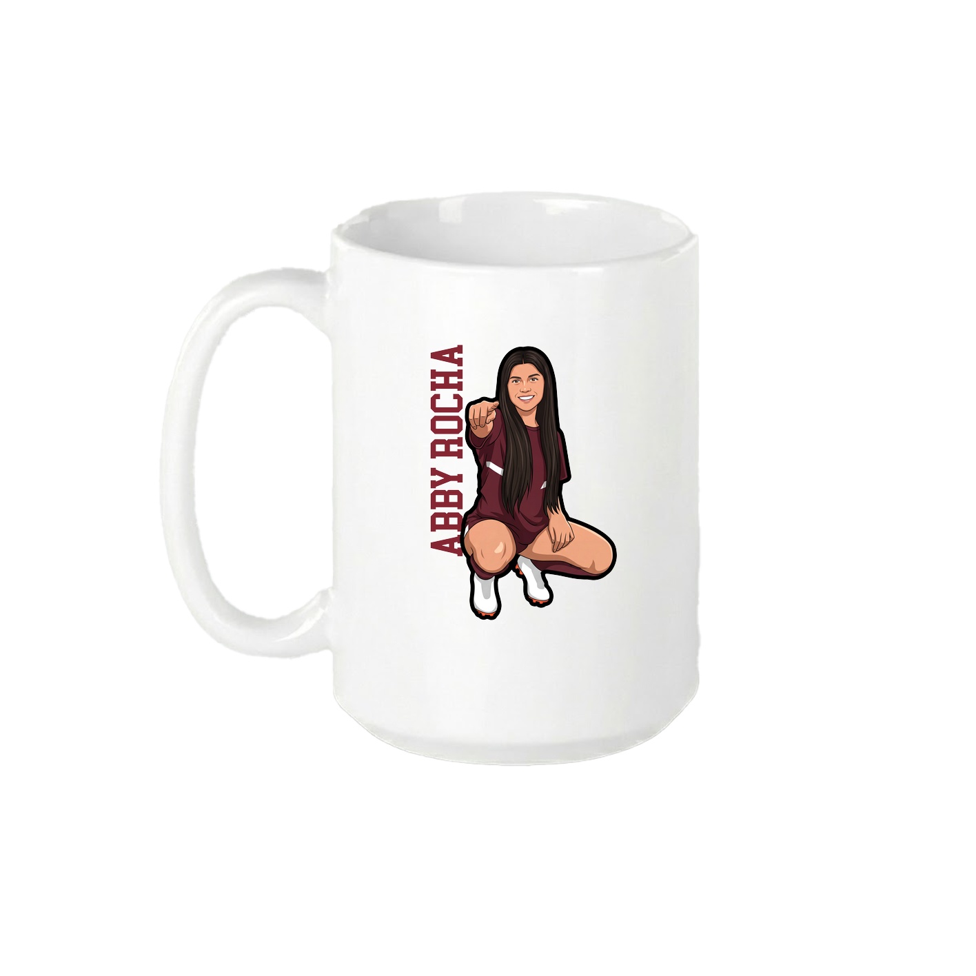 15oz Coffee Mug — Name Vertical in White