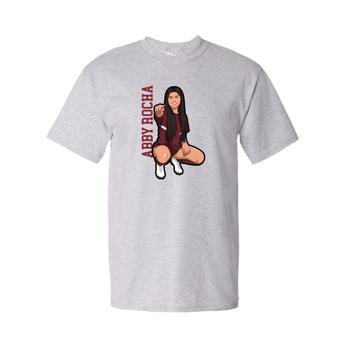 Youth Tee — Name Vertical in Grey