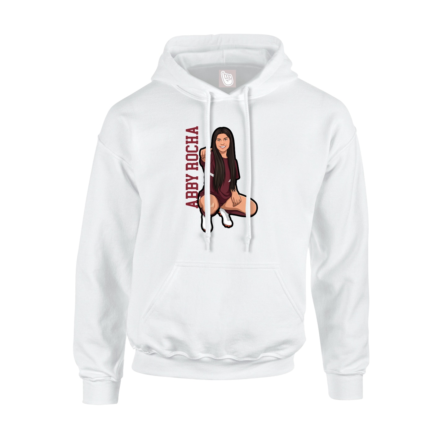 Youth Hoodie — Name Vertical in White