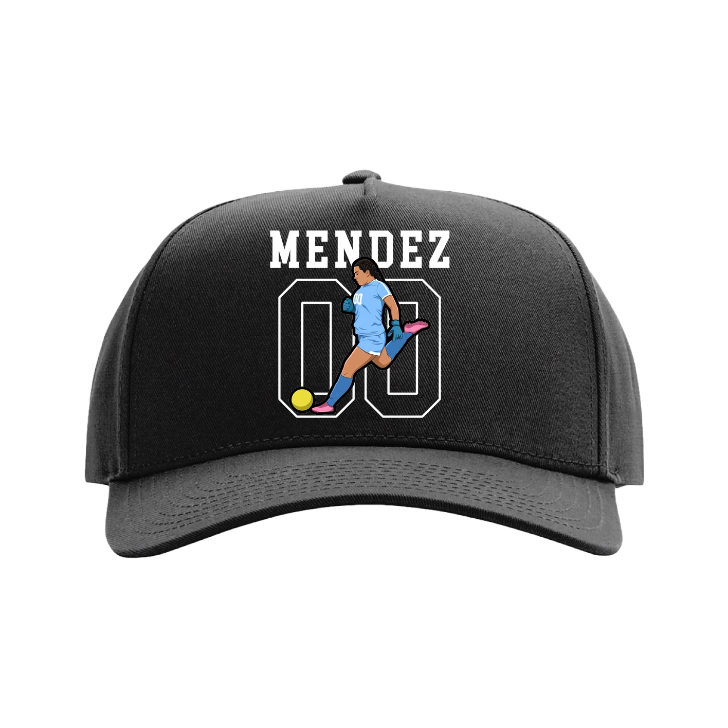 Full Fabric Five-Panel Champ Cap — Shirsey in Black