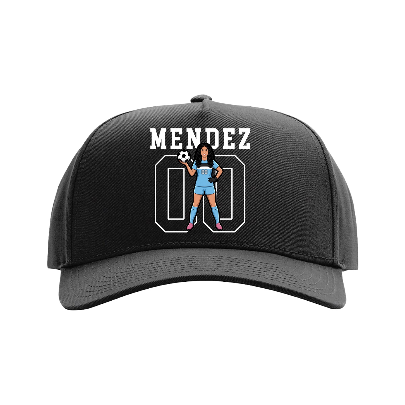 Full Fabric Five-Panel Champ Cap — Shirsey in Black