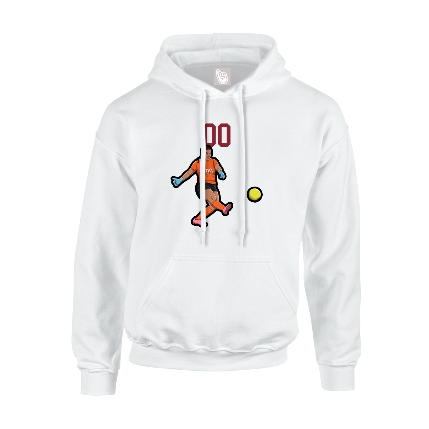 Youth Hoodie — Number Top in White