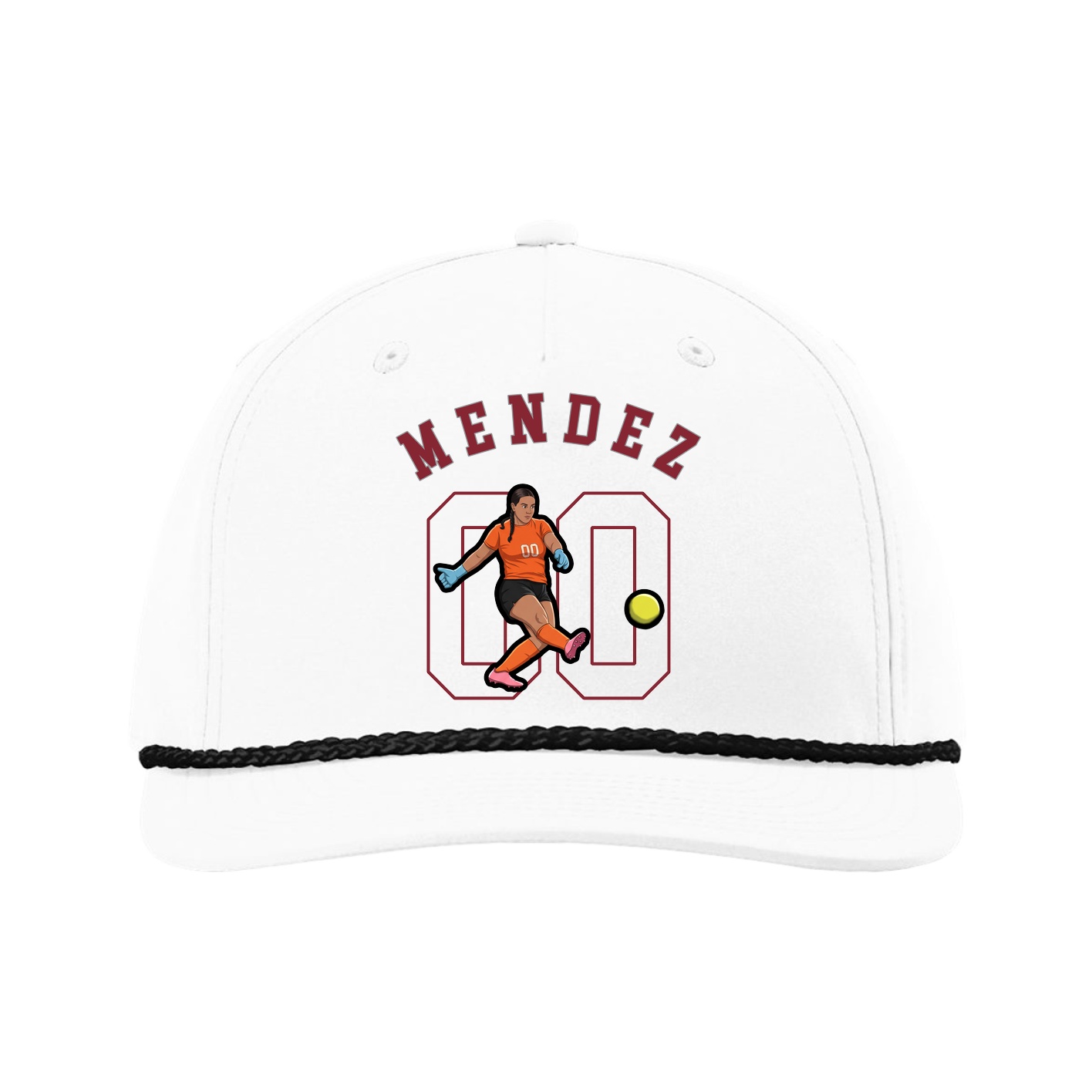 Five-Panel Classic Rope Cap — Shirsey Arch in White