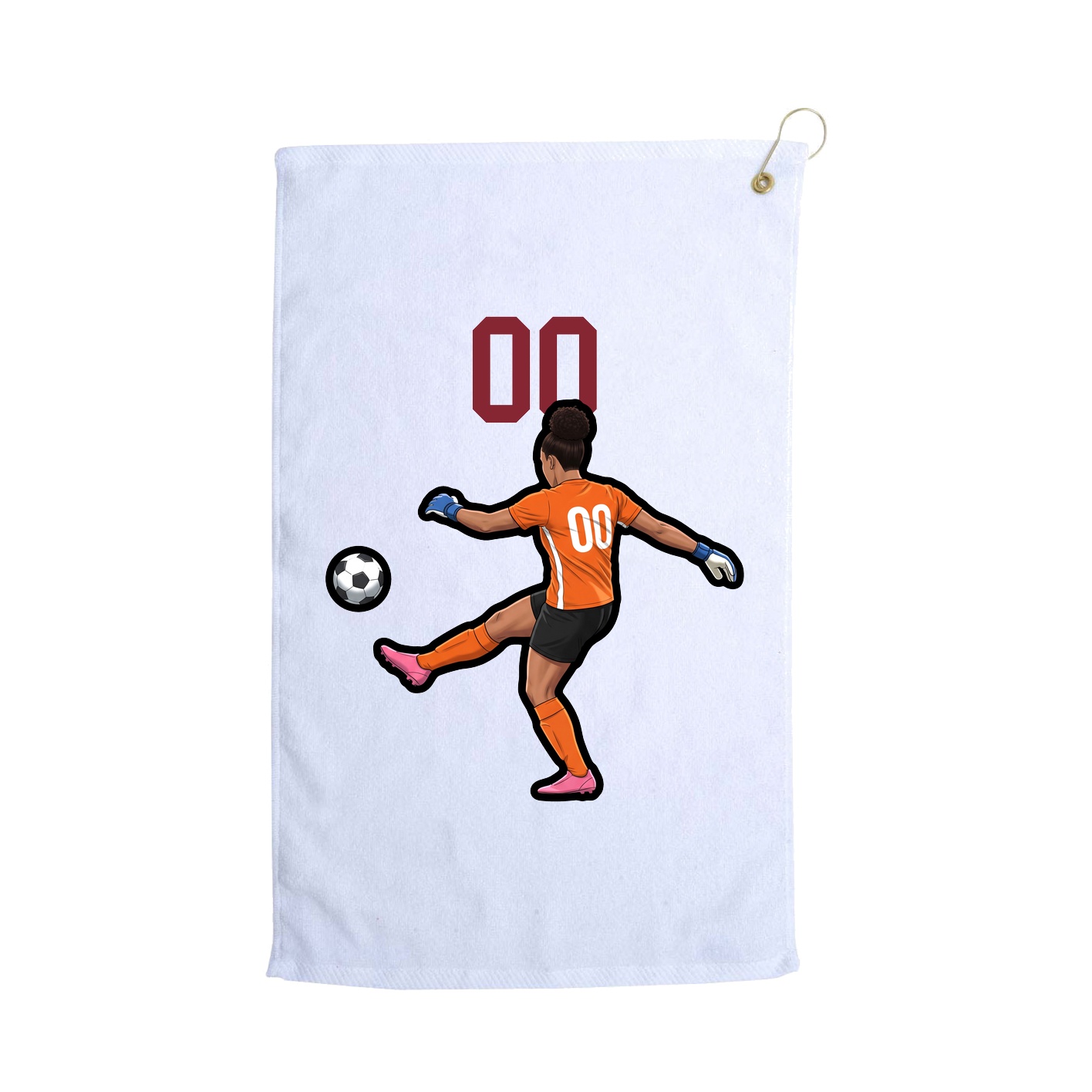 Golf Towel — Number Top in White