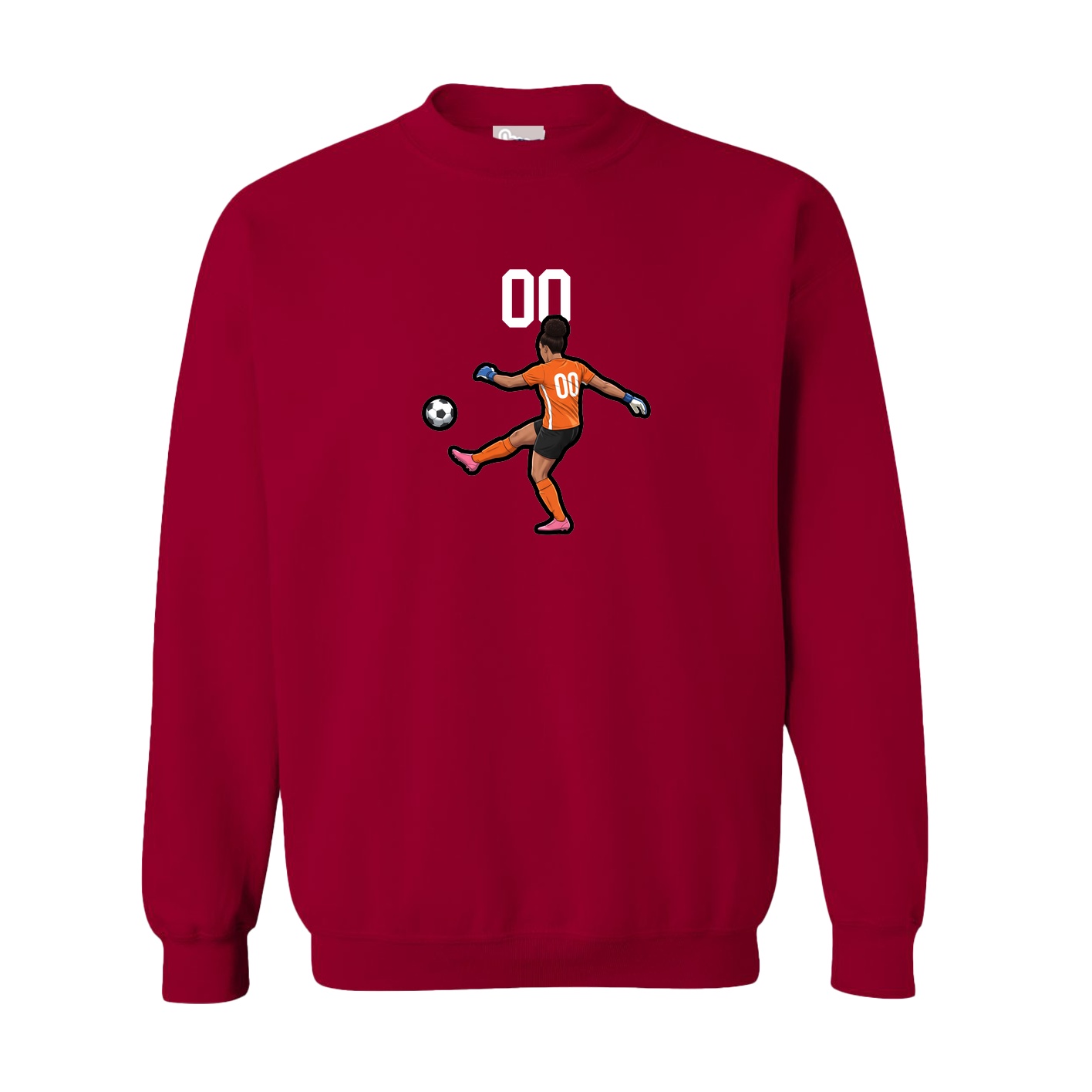 Fleece Crew — Number Top in Cardinal