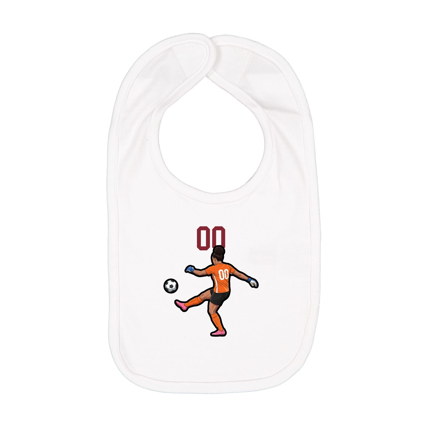 Infant Bib — Number Top in White
