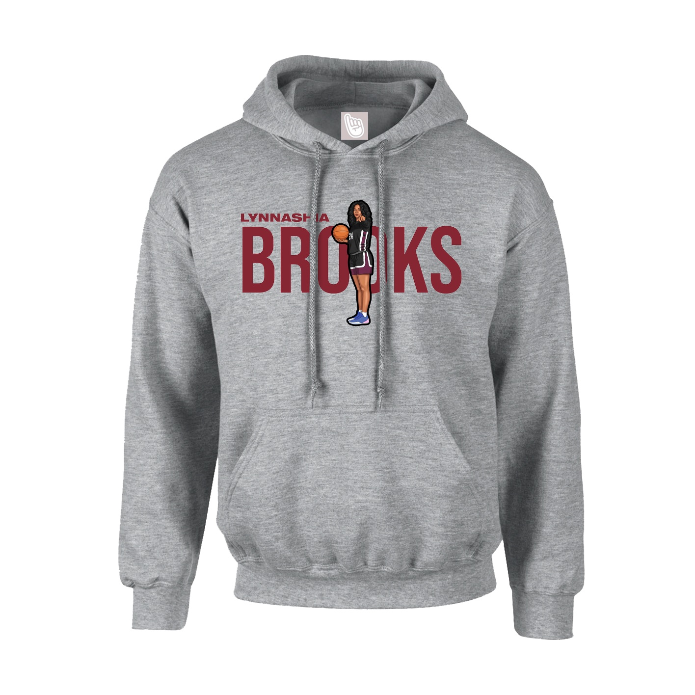 Youth Hoodie — Player Name in Grey