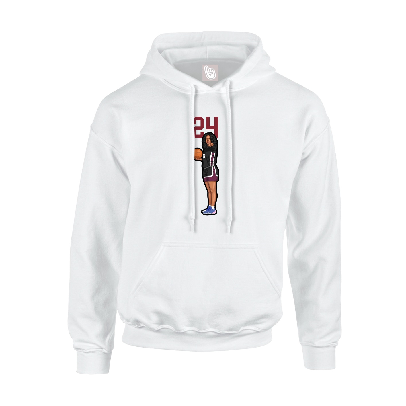Hoodie — Number Top in White