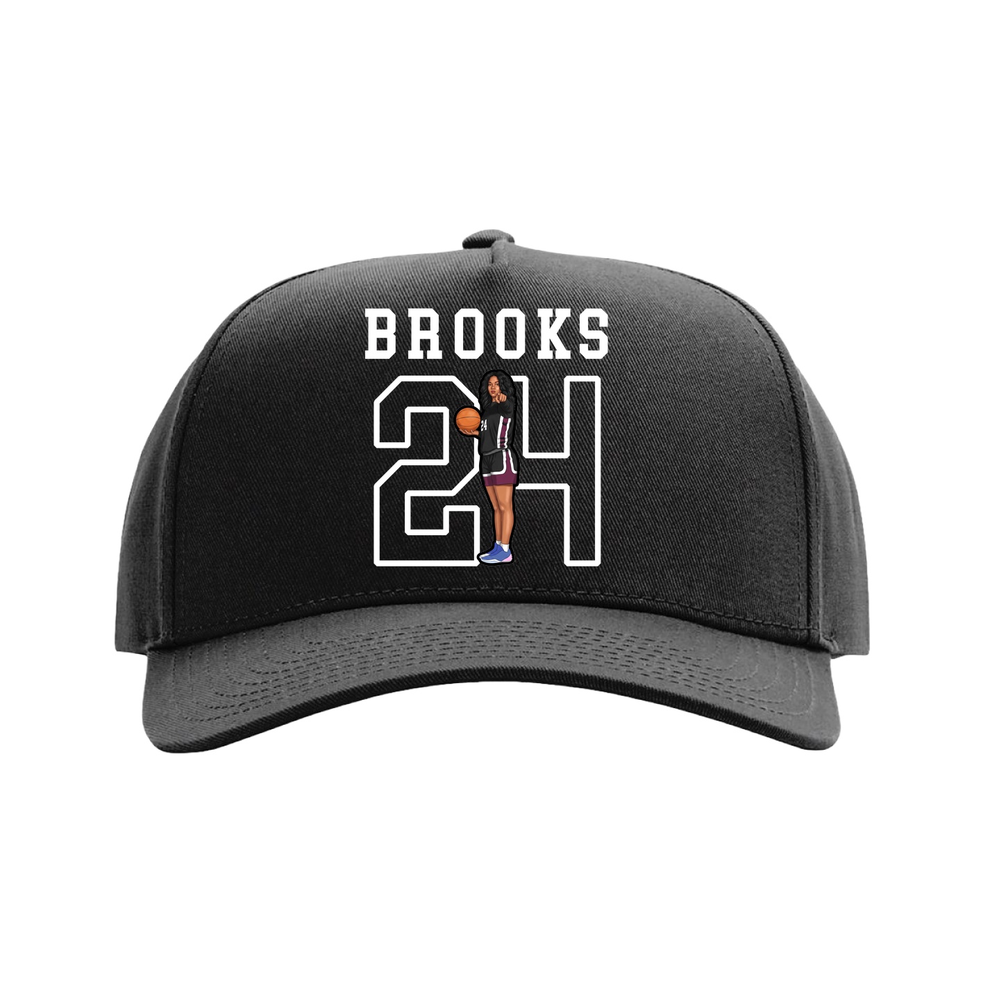Full Fabric Five-Panel Champ Cap — Shirsey in Black