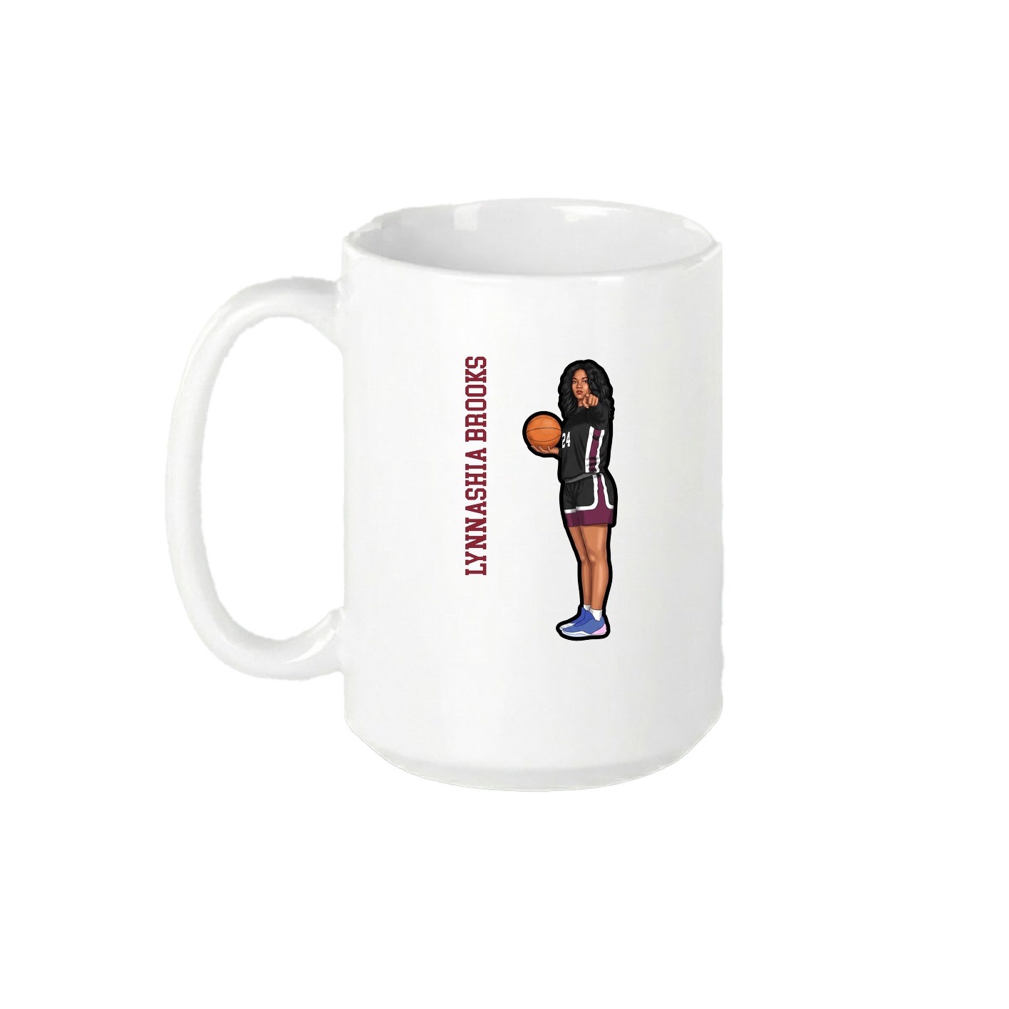 15oz Coffee Mug — Name Vertical in White