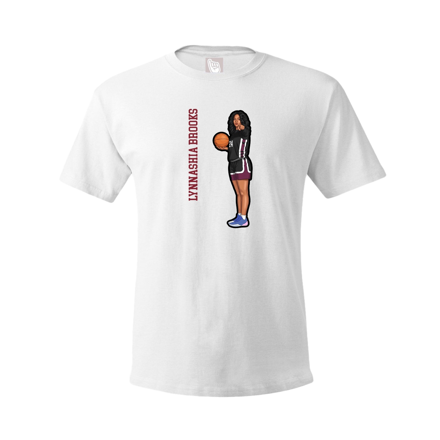 Youth Tee — Name Vertical in White