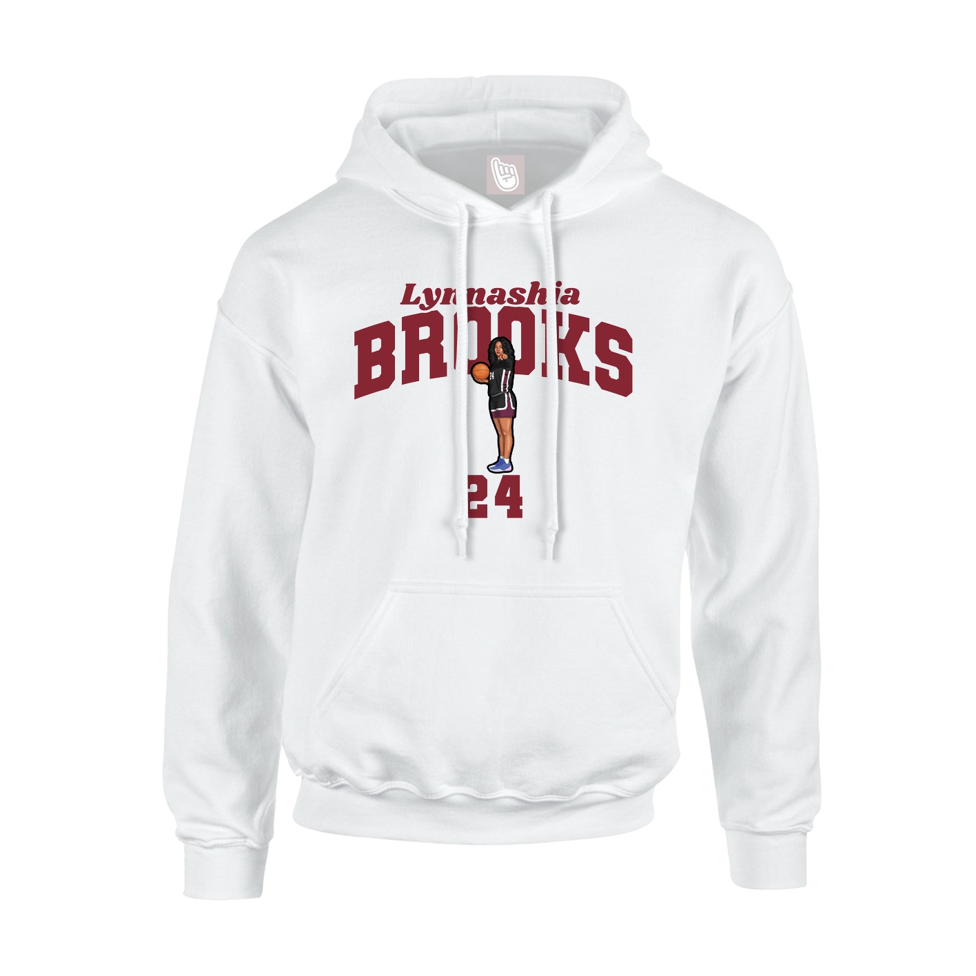 Youth Hoodie — Signature Arch in White
