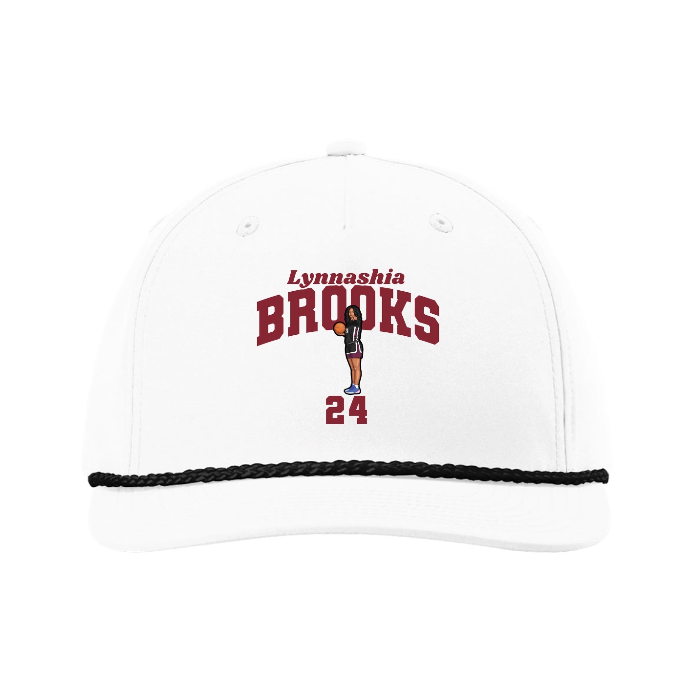 Five-Panel Classic Rope Cap — Signature Arch in White