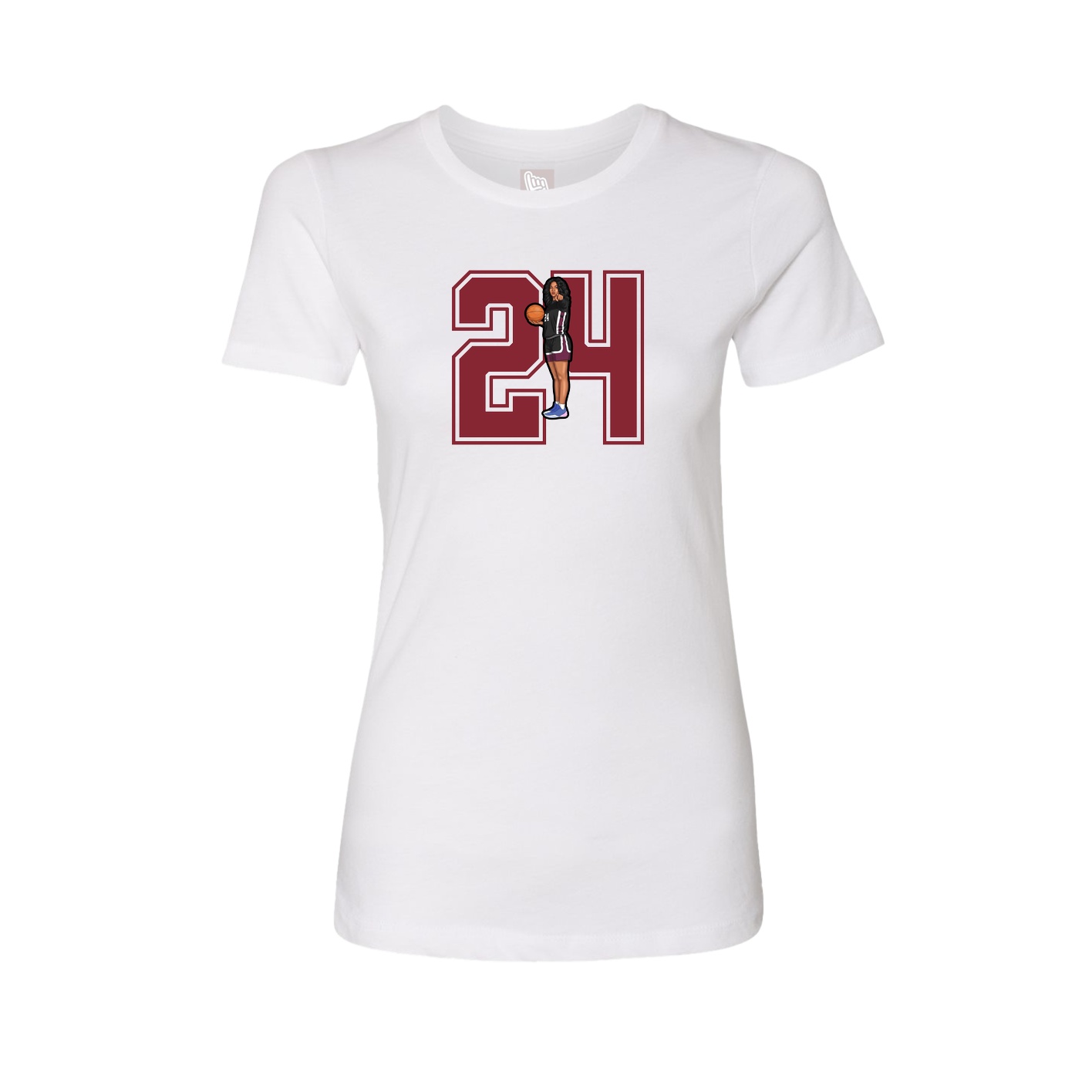Womens Tee — Number in White