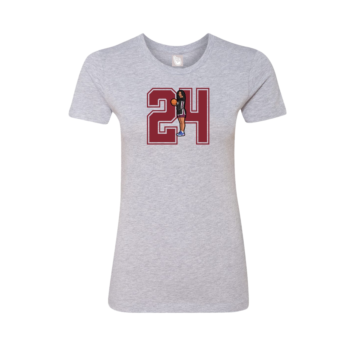 Fitted Women's Tee — Number in Grey
