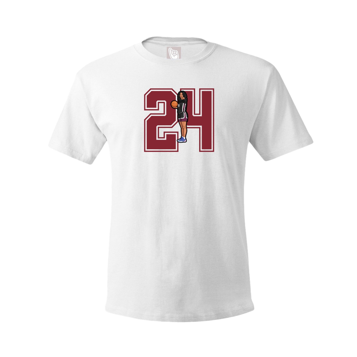 Youth Tee — Number in White